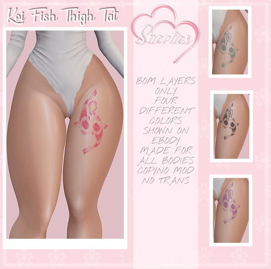 [Snorties] Koi Fish Thigh Tat