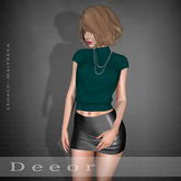 Deeor - Knitted top and leather skirt set