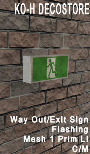 KO-H Way Out-Exit Sign Flashing