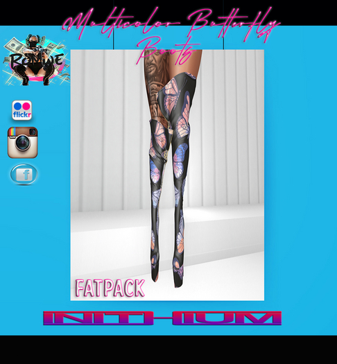 Romwe: Multicolor Butterfly Boots Fatpack