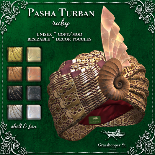 Grasshopper St Pasha Turban Ruby