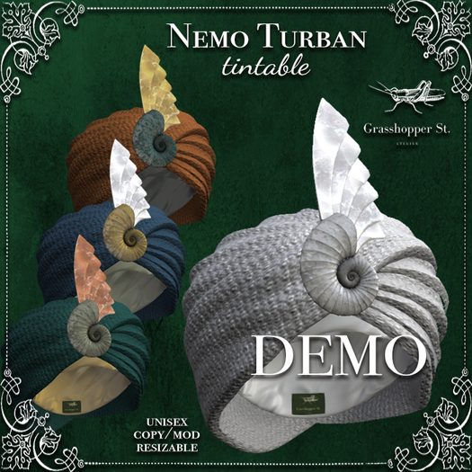 Grasshopper St Nemo Turban - Tintable DEMO