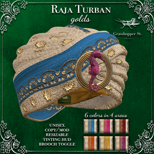 Grasshopper St Raja Turban Golds