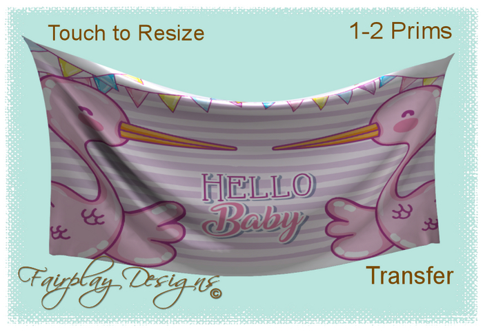 ~R~Hello Baby Girl Shower Banner~
