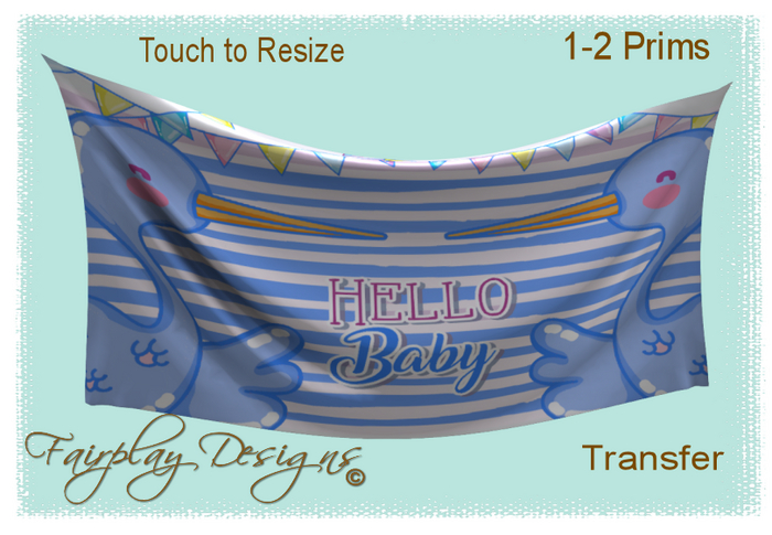 ~R~Hello Baby Boy Shower Banner~