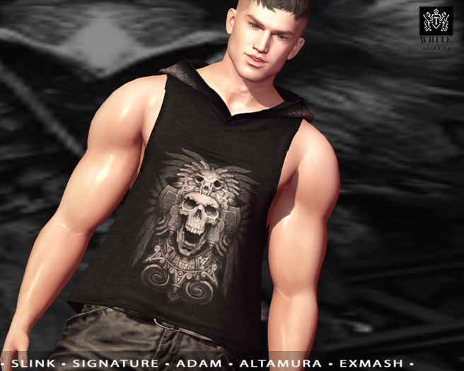 T-shirt-with-hood-"Skull-1"