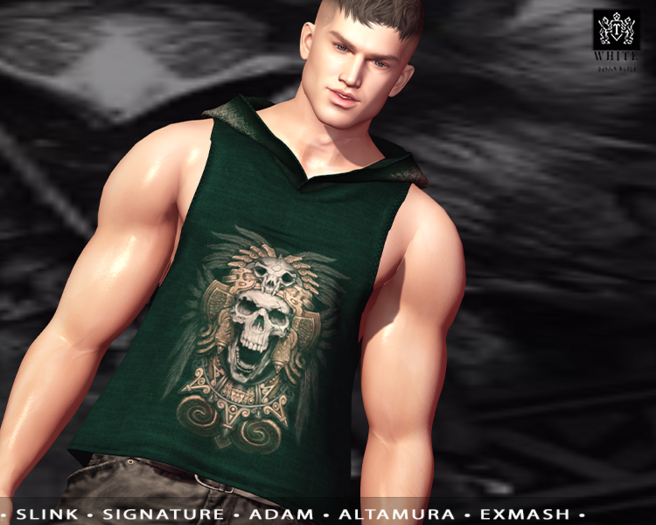 TWR-T-shirt-with-hood-"Skull-2"