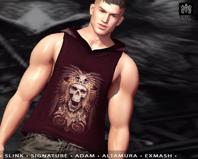 TWR-T-shirt-with-hood-"Skull-3"