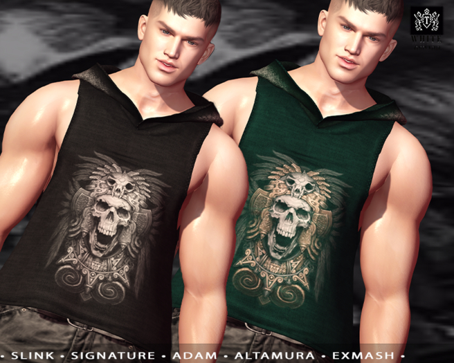 TWR-T-shirt-with-hood-"Skull