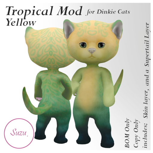 *SZ* Tropical Mod for Dinkie Cats / Yellow /BOM