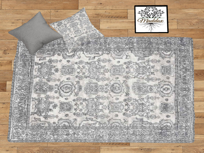 Maddox-Area Rug Set -Gray & White Tapestry