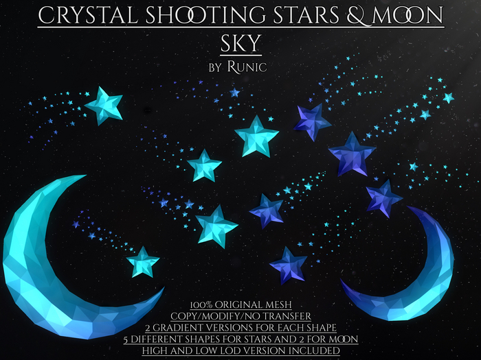 .: Runic :. Crystal Shooting Stars & Moon Sky