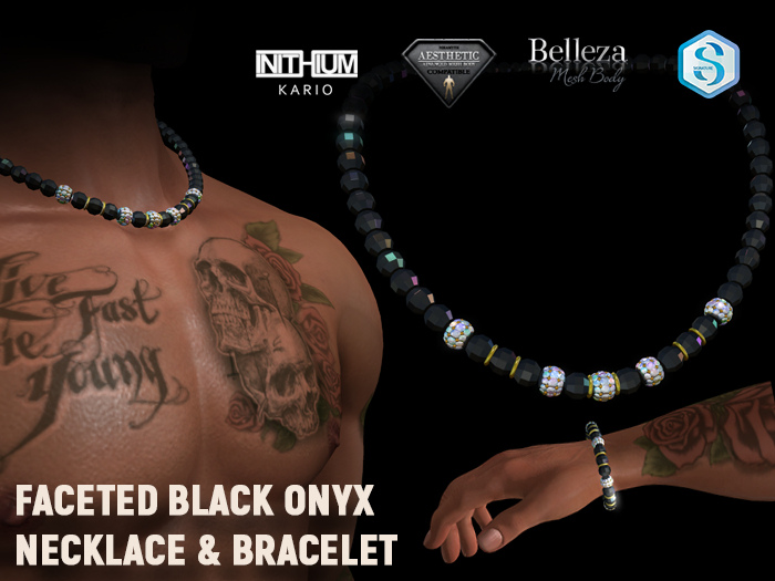 [7/11] Faceted Black Onyx Necklace & Bracelet