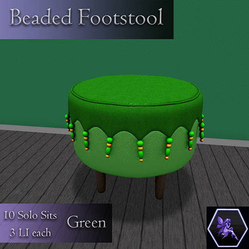 TDF's Beaded Footstool Green *ADD ME*