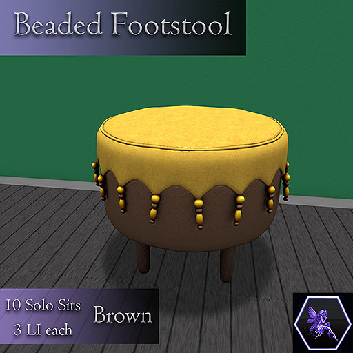 TDF's Beaded Footstool Brown *ADD ME*