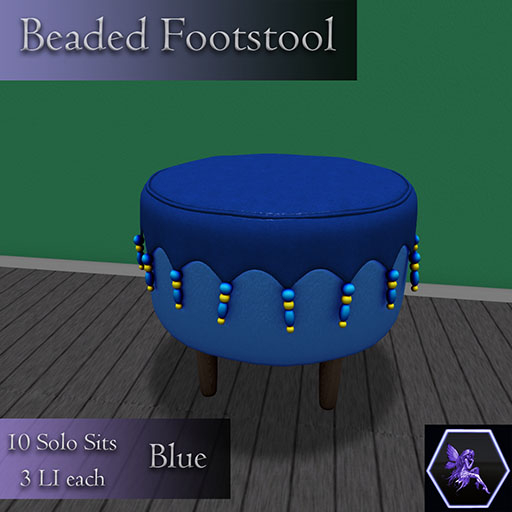 TDF's Beaded Footstool Blue *ADD ME*
