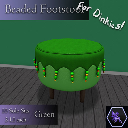 TDF's Beaded Footstool for Dinkies Green *ADD ME*