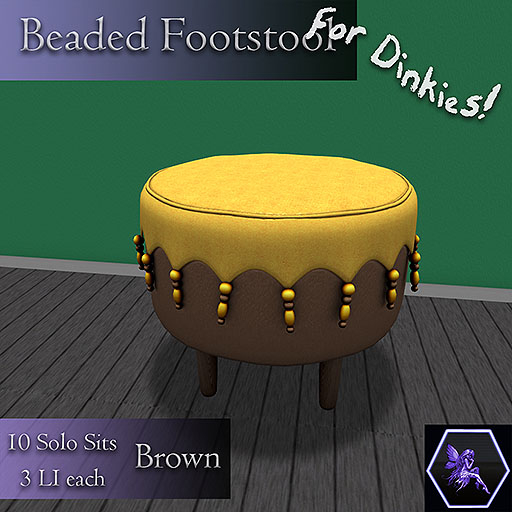 TDF's Beaded Footstool for Dinkies Brown *ADD ME*
