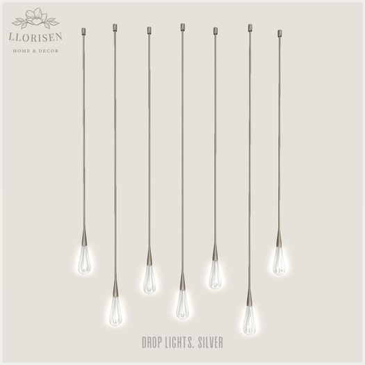 llorisen. drop lights. silver