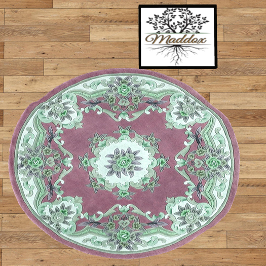 Maddox - Area Rug - Round Rug - Mauve Floral