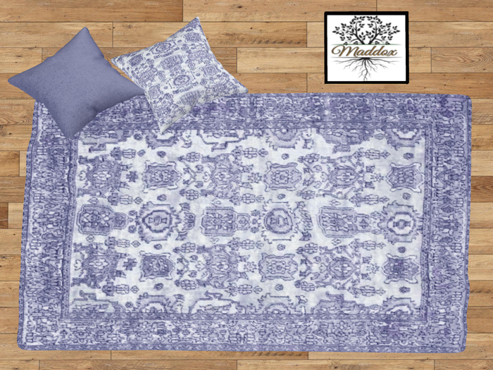 Maddox-Area Rug Set Purple & White Tapestry
