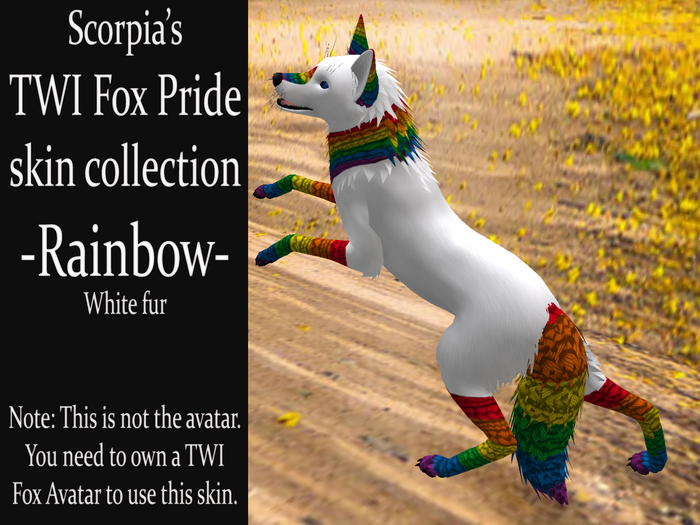 TWI Fox Skin Texture - PRIDE Rainbow White