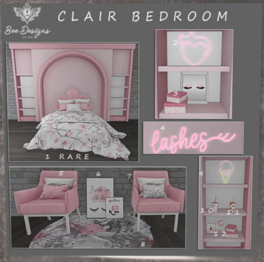 01 Bee Designs Clair Bedroom RARE