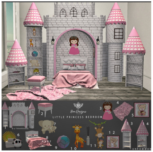 Bee Designs Little Princess Bedroom 1 ULTRARARE