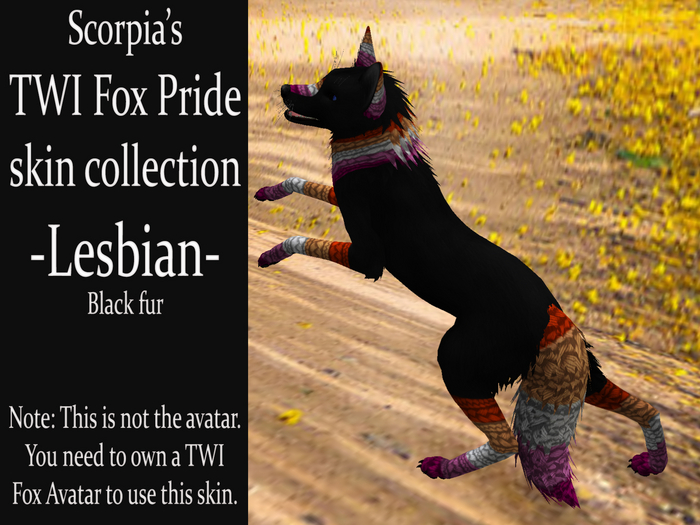 TWI Fox Skin Texture - PRIDE - Lesbian Black