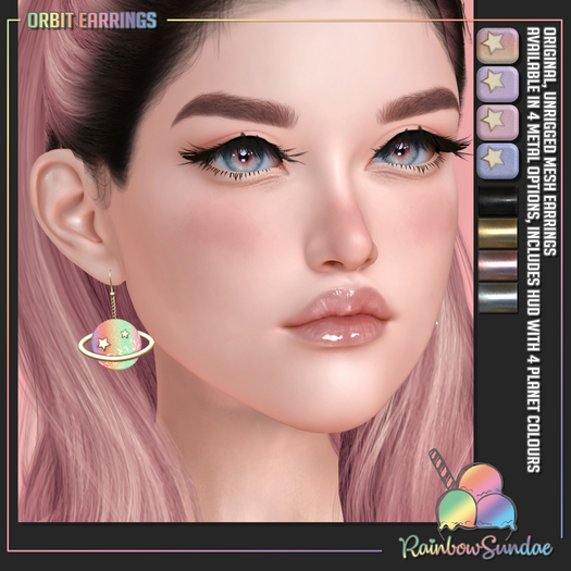 *Rainbow Sundae* Orbit Earrings - ROSE GOLD