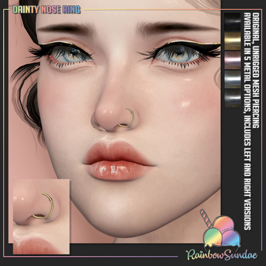*Rainbow Sundae* Dainty Nose Ring - ROSE GOLD