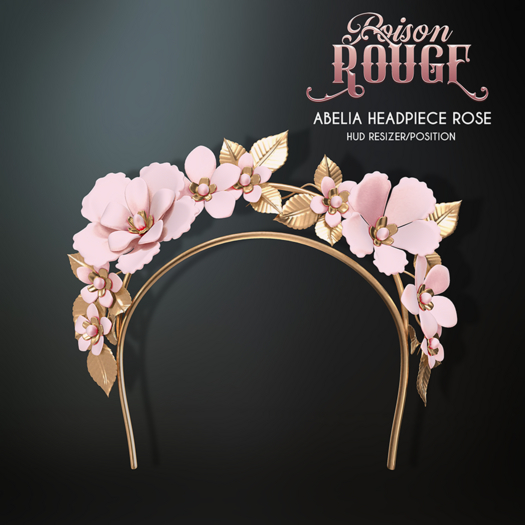 POISON ROUGE Abelia Headpiece - Rose