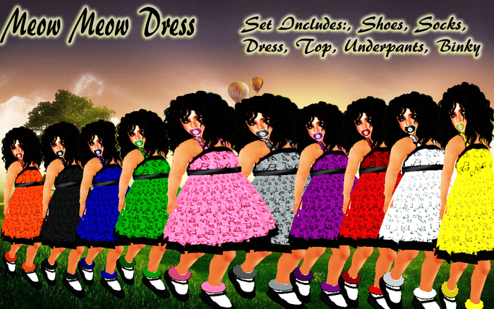 Meow Meow Dress In Black 