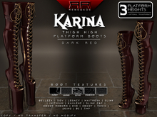 [Renegade] Karina Thigh High Platform Boots - Dark Red