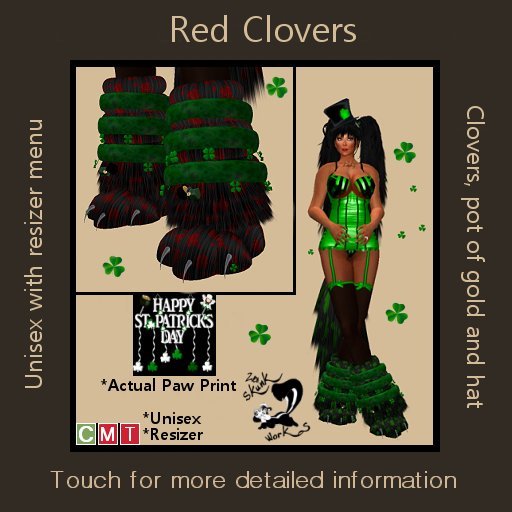 St. Patricks Day Paws - Red