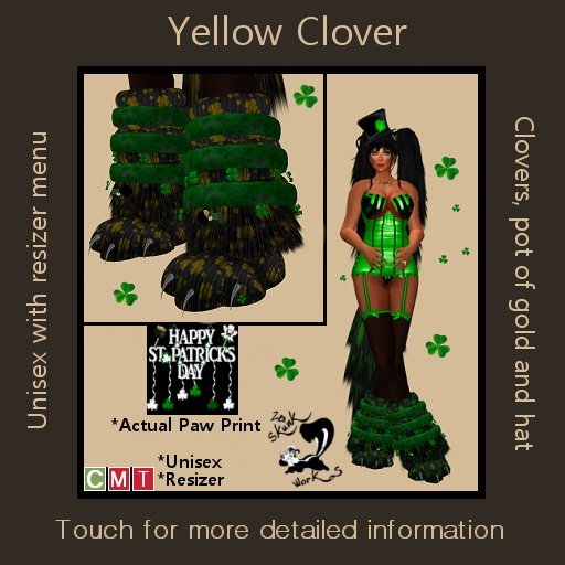 St. Patricks Day Paws - Yellow