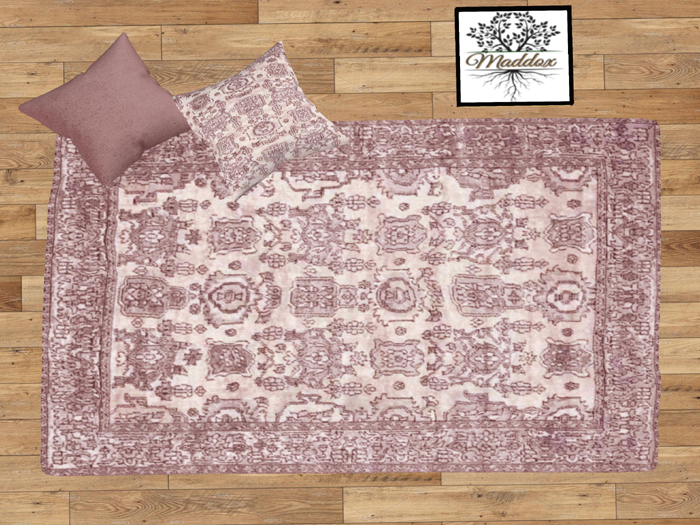 Maddox-Area Rug Set Rose & White Tapestry