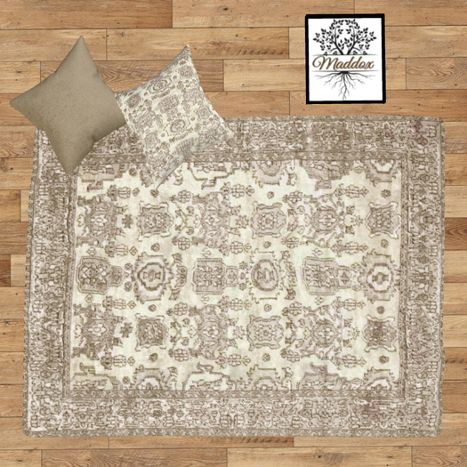 Maddox-Area Rug Set Tan & Cream Tapestry