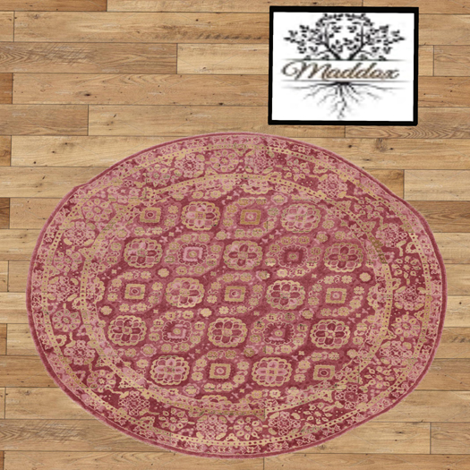 Maddox- Round Rug - Red Tapestry