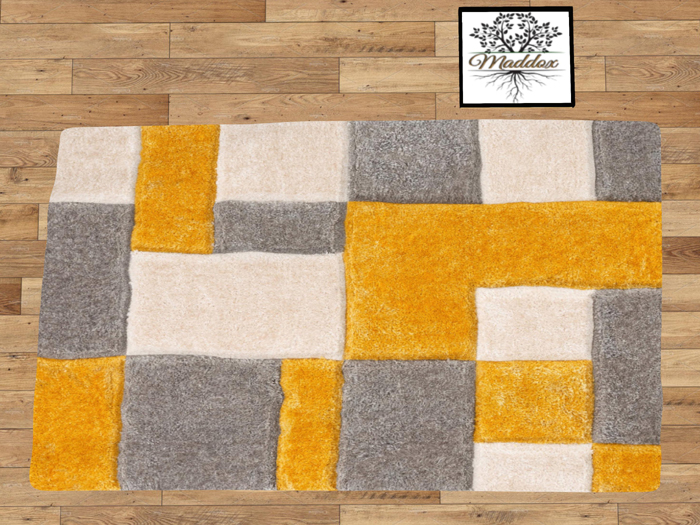 Maddox-Area Rug -Gray, Yellow & Cream Modern