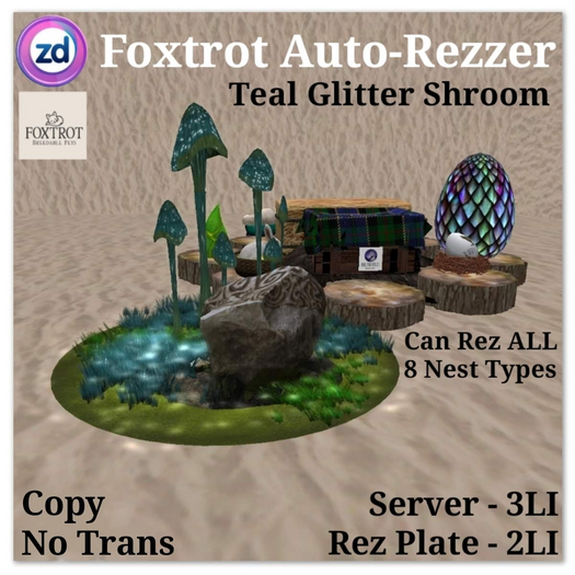 *ZD* Foxtrot Auto-Rezzer - Teal Glitter Shroom