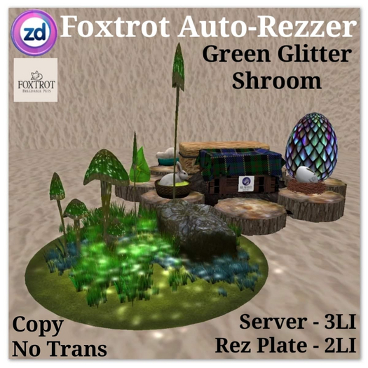 *ZD* Foxtrot Auto-Rezzer - Green Glitter Shroom