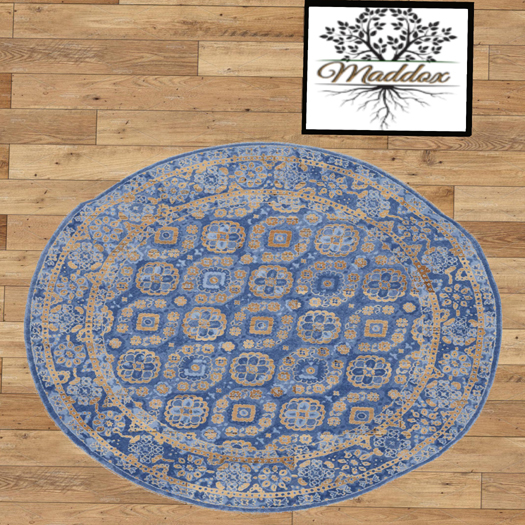 Maddox- Round Rug - Blue Tapestry