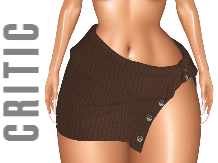 !CRITIC Hannah Ribbed Skirt - Brown