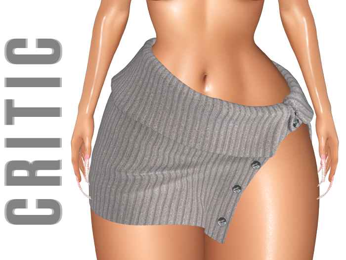 !CRITIC Hannah Ribbed Skirt - Grey