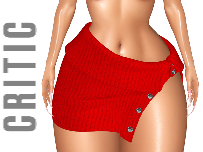 !CRITIC Hannah Ribbed Skirt - Red