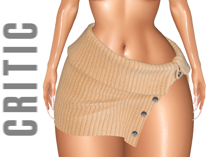 !CRITIC Hannah Ribbed Skirt - Sand