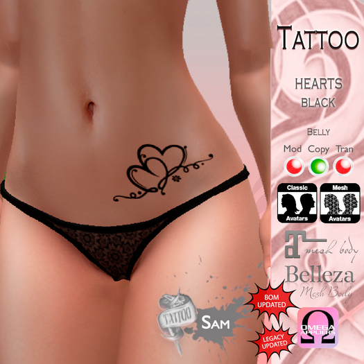 SAM TATTOO HEARTS BELLY