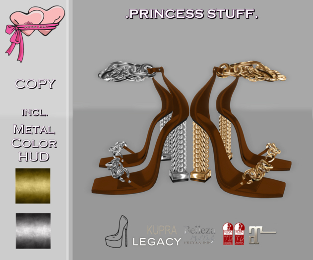 .Princess Stuff. [In Chains Heels] .Cognac._add