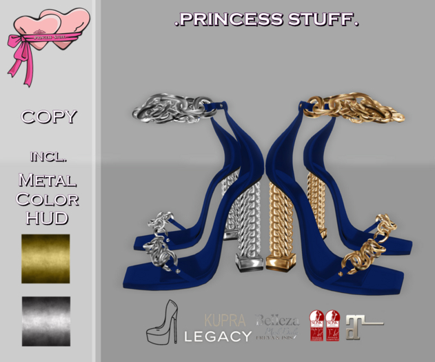 .Princess Stuff. [In Chains Heels] .Midnight Blue._add